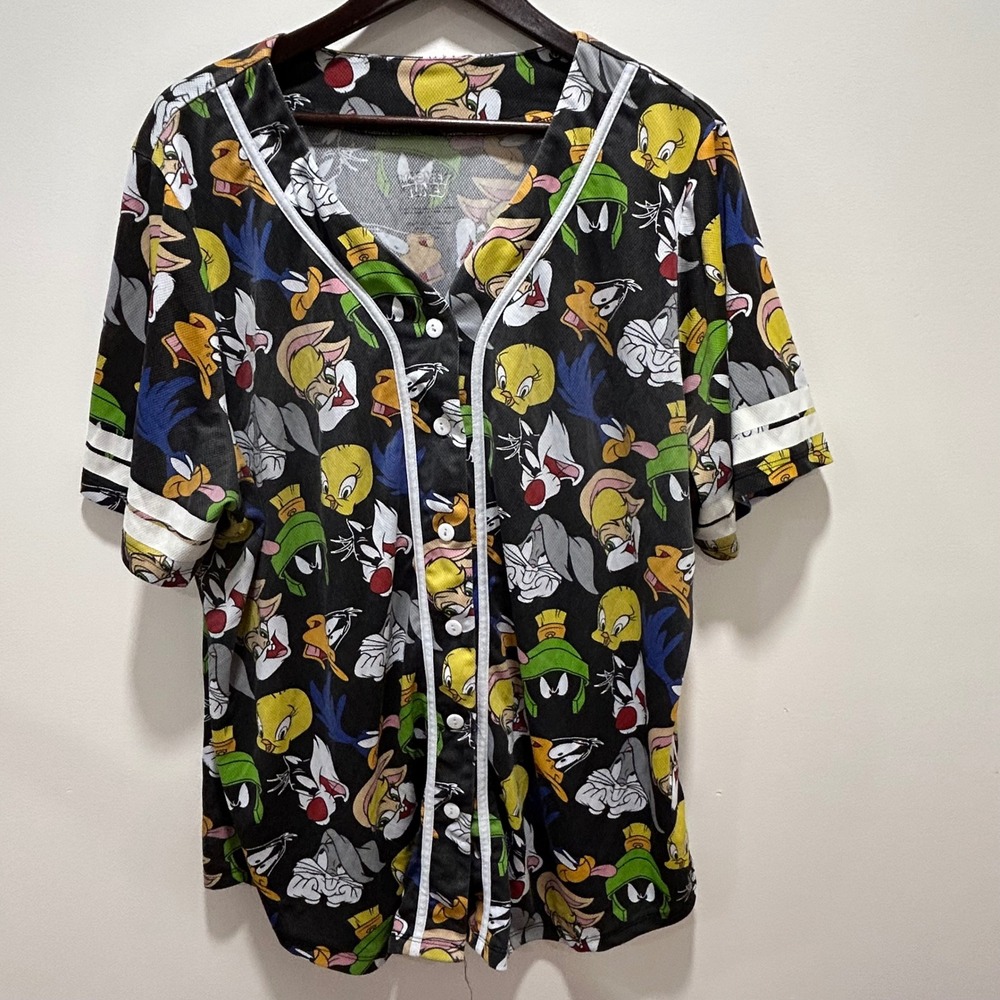 Looney Tunes Bugs Bunny Tweety Bird Baseball Jersey Shirt Cartoon Character - Picture 3 of 7